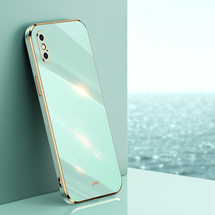 XINLI Straight 6D Plating Gold Edge TPU Estuche a prueba de golpes, For iPhone 6 / 6s, For iPhone 6 Plus / 6s Plus, For iPhone SE 2022 / SE 2020 / 8 / 7, For iPhone 11, For iPhone 11 Pro, For iPhone 11 Pro Max, For iPhone 12, For iPhone 12 mini        ...