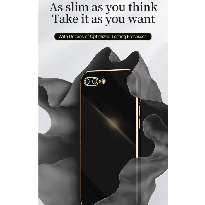 XINLI Straight 6D Plating Gold Edge TPU Estuche a prueba de golpes con soporte para anillo, For iPhone 6 / 6s, For iPhone 6 Plus / 6s Plus, For iPhone 8 Plus / 7 Plus, For iPhone SE 2022 / SE 2020 / 8 / 7, For iPhone 11, For iPhone 11 Pro              ...