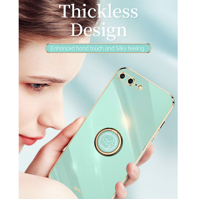 XINLI Straight 6D Plating Gold Edge TPU Estuche a prueba de golpes con soporte para anillo, For iPhone 6 / 6s, For iPhone 6 Plus / 6s Plus, For iPhone 8 Plus / 7 Plus, For iPhone SE 2022 / SE 2020 / 8 / 7, For iPhone 11, For iPhone 11 Pro              ...
