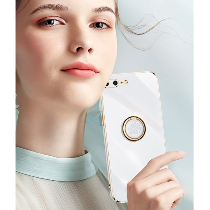 XINLI Straight 6D Plating Gold Edge TPU Estuche a prueba de golpes con soporte para anillo, For iPhone 6 / 6s, For iPhone 6 Plus / 6s Plus, For iPhone 8 Plus / 7 Plus, For iPhone SE 2022 / SE 2020 / 8 / 7, For iPhone 11, For iPhone 11 Pro              ...