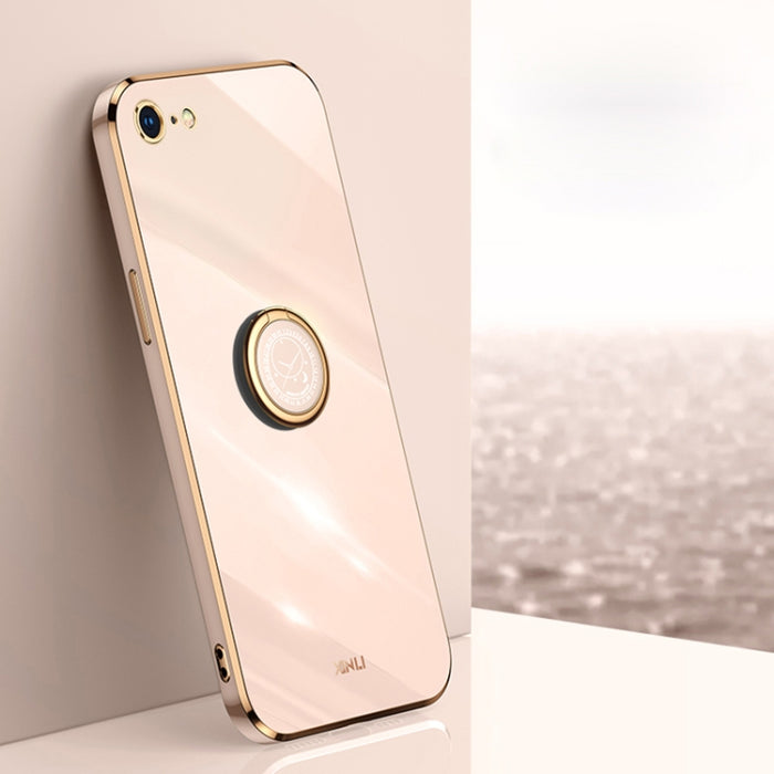 XINLI Straight 6D Plating Gold Edge TPU Estuche a prueba de golpes con soporte para anillo, For iPhone 6 / 6s, For iPhone 6 Plus / 6s Plus, For iPhone 8 Plus / 7 Plus, For iPhone SE 2022 / SE 2020 / 8 / 7, For iPhone 11, For iPhone 11 Pro              ...