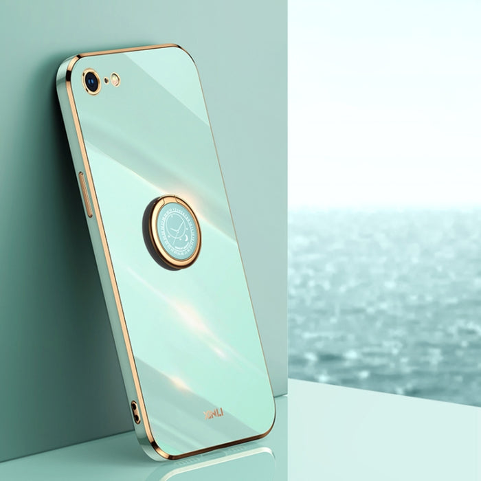 XINLI Straight 6D Plating Gold Edge TPU Estuche a prueba de golpes con soporte para anillo, For iPhone 6 / 6s, For iPhone 6 Plus / 6s Plus, For iPhone 8 Plus / 7 Plus, For iPhone SE 2022 / SE 2020 / 8 / 7, For iPhone 11, For iPhone 11 Pro              ...