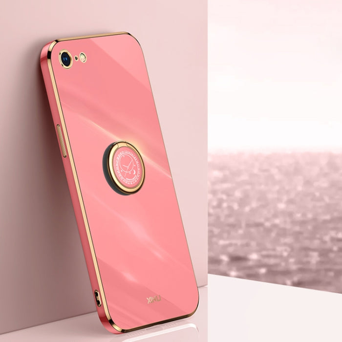 XINLI Straight 6D Plating Gold Edge TPU Estuche a prueba de golpes con soporte para anillo, For iPhone 6 / 6s, For iPhone 6 Plus / 6s Plus, For iPhone 8 Plus / 7 Plus, For iPhone SE 2022 / SE 2020 / 8 / 7, For iPhone 11, For iPhone 11 Pro              ...