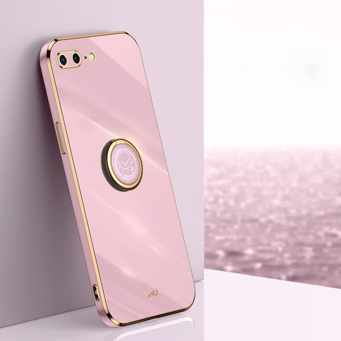 XINLI Straight 6D Plating Gold Edge TPU Estuche a prueba de golpes con soporte para anillo, For iPhone 6 / 6s, For iPhone 6 Plus / 6s Plus, For iPhone 8 Plus / 7 Plus, For iPhone SE 2022 / SE 2020 / 8 / 7, For iPhone 11, For iPhone 11 Pro              ...