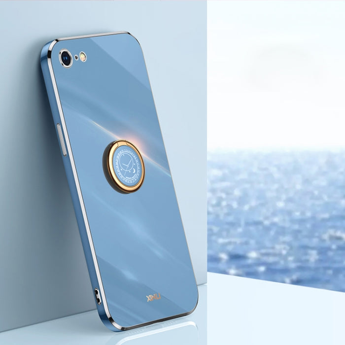 XINLI Straight 6D Plating Gold Edge TPU Estuche a prueba de golpes con soporte para anillo, For iPhone 6 / 6s, For iPhone 6 Plus / 6s Plus, For iPhone 8 Plus / 7 Plus, For iPhone SE 2022 / SE 2020 / 8 / 7, For iPhone 11, For iPhone 11 Pro              ...