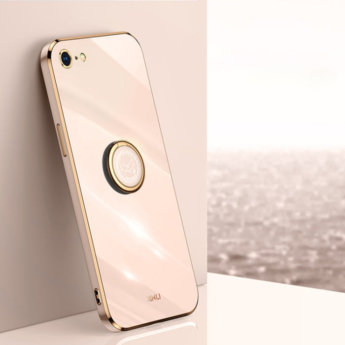 XINLI Straight 6D Plating Gold Edge TPU Estuche a prueba de golpes con soporte para anillo, For iPhone 6 / 6s, For iPhone 6 Plus / 6s Plus, For iPhone 8 Plus / 7 Plus, For iPhone SE 2022 / SE 2020 / 8 / 7, For iPhone 11, For iPhone 11 Pro              ...
