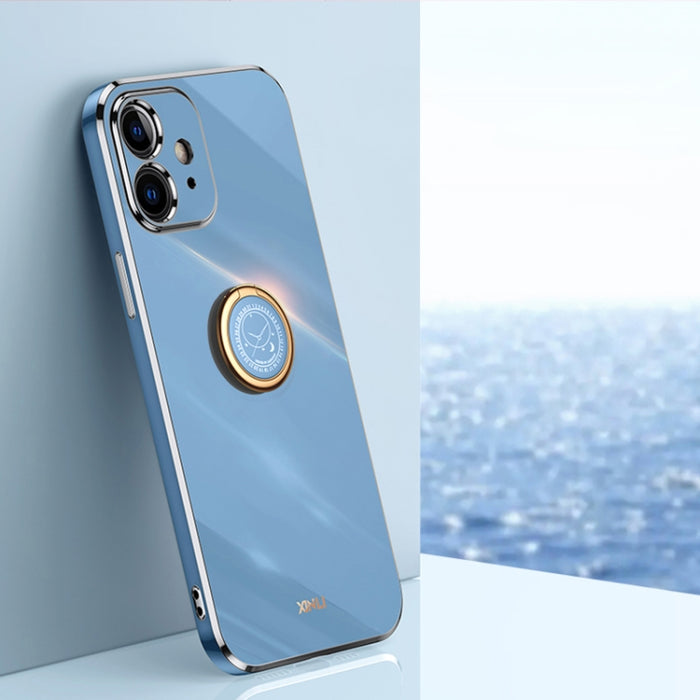 XINLI Straight 6D Plating Gold Edge TPU Estuche a prueba de golpes con soporte para anillo, For iPhone 6 / 6s, For iPhone 6 Plus / 6s Plus, For iPhone 8 Plus / 7 Plus, For iPhone SE 2022 / SE 2020 / 8 / 7, For iPhone 11, For iPhone 11 Pro              ...