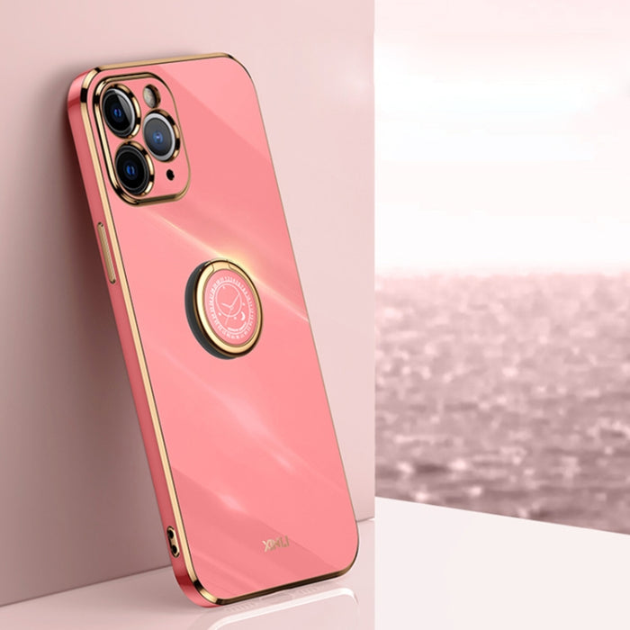 XINLI Straight 6D Plating Gold Edge TPU Estuche a prueba de golpes con soporte para anillo, For iPhone 6 / 6s, For iPhone 6 Plus / 6s Plus, For iPhone 8 Plus / 7 Plus, For iPhone SE 2022 / SE 2020 / 8 / 7, For iPhone 11, For iPhone 11 Pro              ...