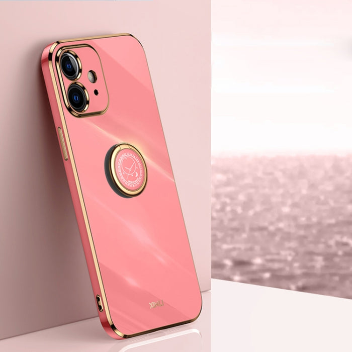 XINLI Straight 6D Plating Gold Edge TPU Estuche a prueba de golpes con soporte para anillo, For iPhone 6 / 6s, For iPhone 6 Plus / 6s Plus, For iPhone 8 Plus / 7 Plus, For iPhone SE 2022 / SE 2020 / 8 / 7, For iPhone 11, For iPhone 11 Pro              ...