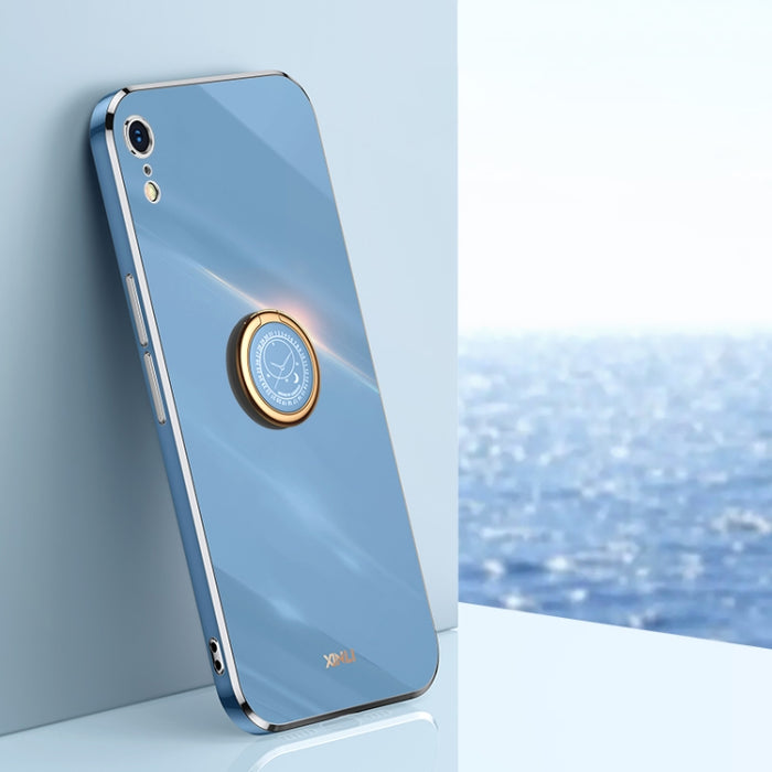 XINLI Straight 6D Plating Gold Edge TPU Estuche a prueba de golpes con soporte para anillo, For iPhone 6 / 6s, For iPhone 6 Plus / 6s Plus, For iPhone 8 Plus / 7 Plus, For iPhone SE 2022 / SE 2020 / 8 / 7, For iPhone 11, For iPhone 11 Pro              ...