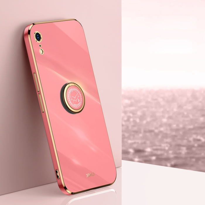 XINLI Straight 6D Plating Gold Edge TPU Estuche a prueba de golpes con soporte para anillo, For iPhone 6 / 6s, For iPhone 6 Plus / 6s Plus, For iPhone 8 Plus / 7 Plus, For iPhone SE 2022 / SE 2020 / 8 / 7, For iPhone 11, For iPhone 11 Pro              ...