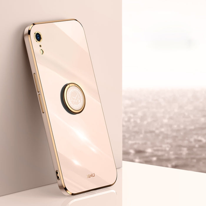 XINLI Straight 6D Plating Gold Edge TPU Estuche a prueba de golpes con soporte para anillo, For iPhone 6 / 6s, For iPhone 6 Plus / 6s Plus, For iPhone 8 Plus / 7 Plus, For iPhone SE 2022 / SE 2020 / 8 / 7, For iPhone 11, For iPhone 11 Pro              ...