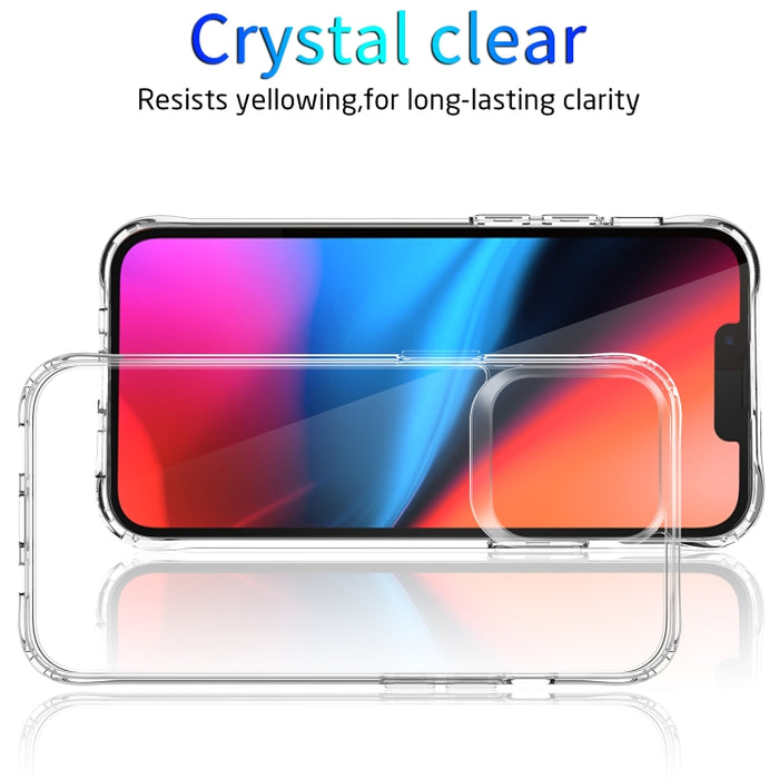 Cristal transparente acrílico + TPU Estuche a prueba de golpes en las cuatro esquinas