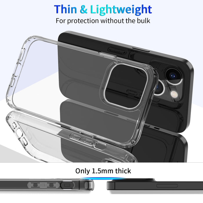 Cristal transparente acrílico + TPU Estuche a prueba de golpes en las cuatro esquinas