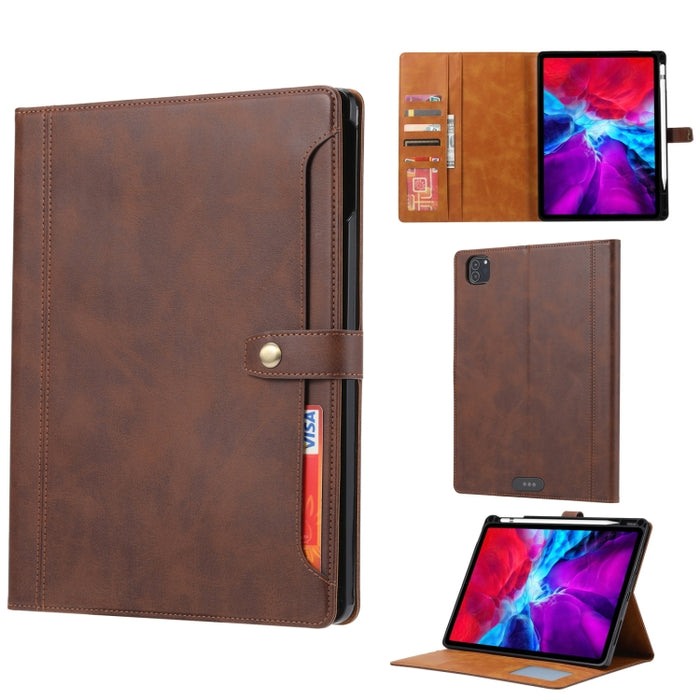 Estuche de cuero con tapa horizontal y cierre doble con textura de becerro con marco de fotos y soporte y ranuras para tarjetas y billetera