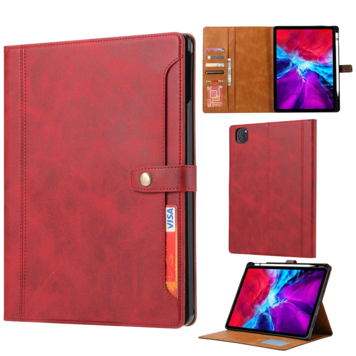Estuche de cuero con tapa horizontal y cierre doble con textura de becerro con marco de fotos y soporte y ranuras para tarjetas y billetera