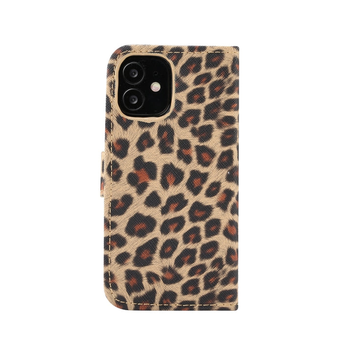 Leopard Pattern Horizontal Flip PC + PU Funda de cuero con soporte y ranuras para tarjetas y billetera