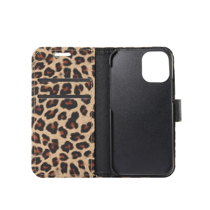 Leopard Pattern Horizontal Flip PC + PU Funda de cuero con soporte y ranuras para tarjetas y billetera