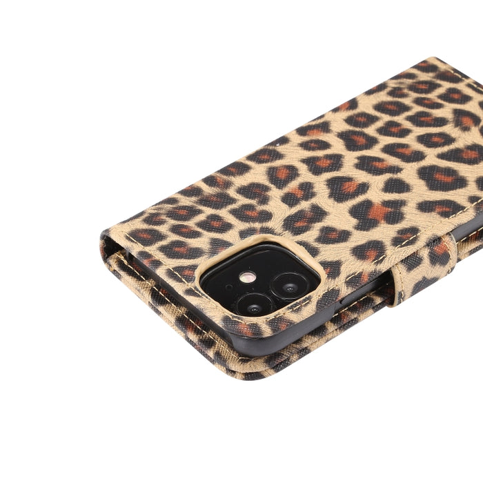 Leopard Pattern Horizontal Flip PC + PU Funda de cuero con soporte y ranuras para tarjetas y billetera