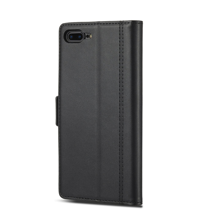 LC.IMEEKE Hebilla magnética PU + TPU Estuche de cuero con tapa horizontal con soporte y ranuras para tarjetas y billetera