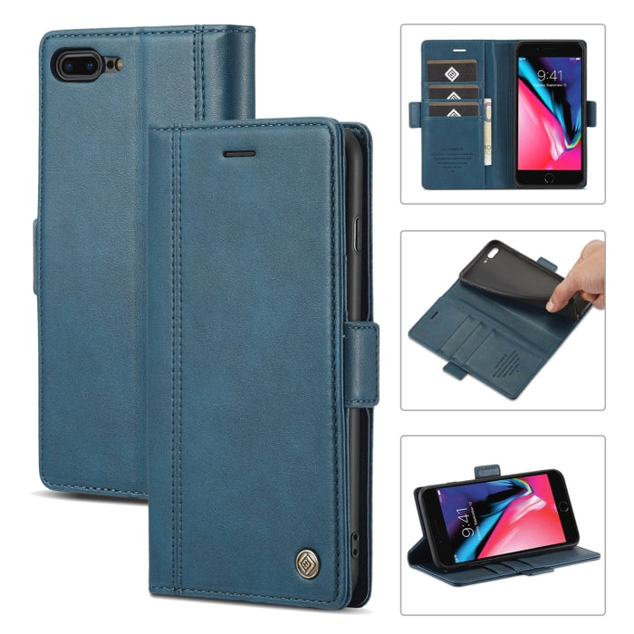 LC.IMEEKE Hebilla magnética PU + TPU Estuche de cuero con tapa horizontal con soporte y ranuras para tarjetas y billetera