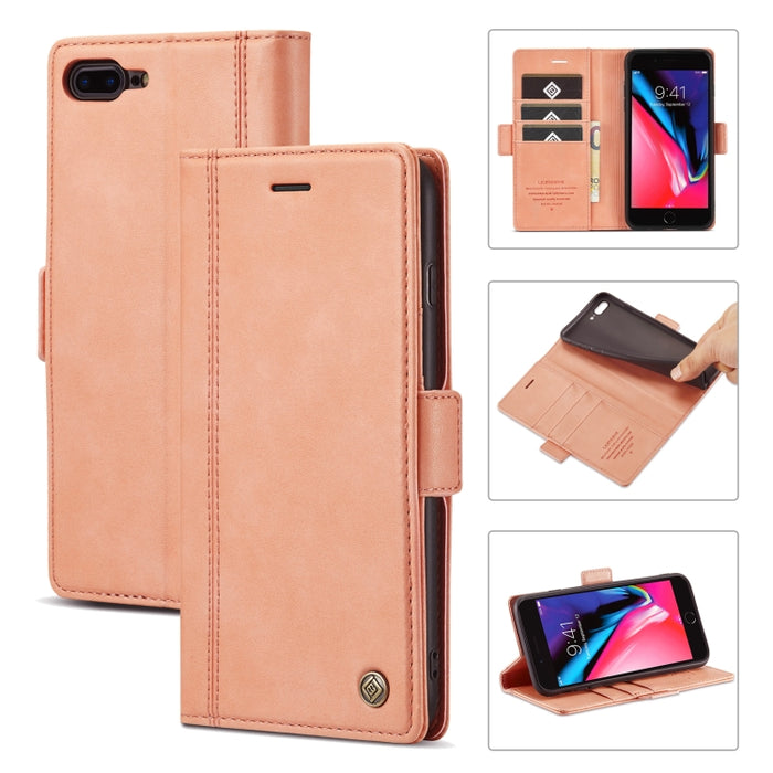 LC.IMEEKE Hebilla magnética PU + TPU Estuche de cuero con tapa horizontal con soporte y ranuras para tarjetas y billetera