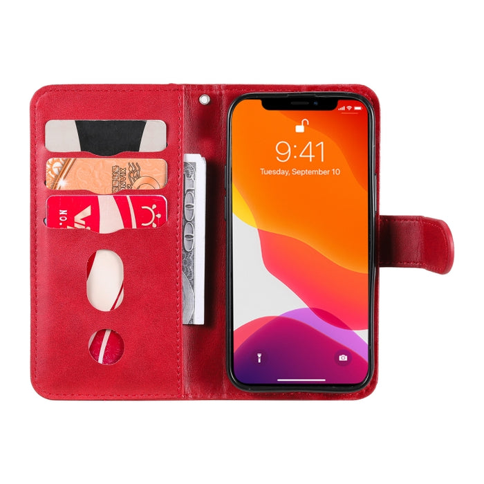 Funda de cuero con tapa horizontal y cremallera con textura de becerro a la moda con soporte y ranuras para tarjetas y función de billetera