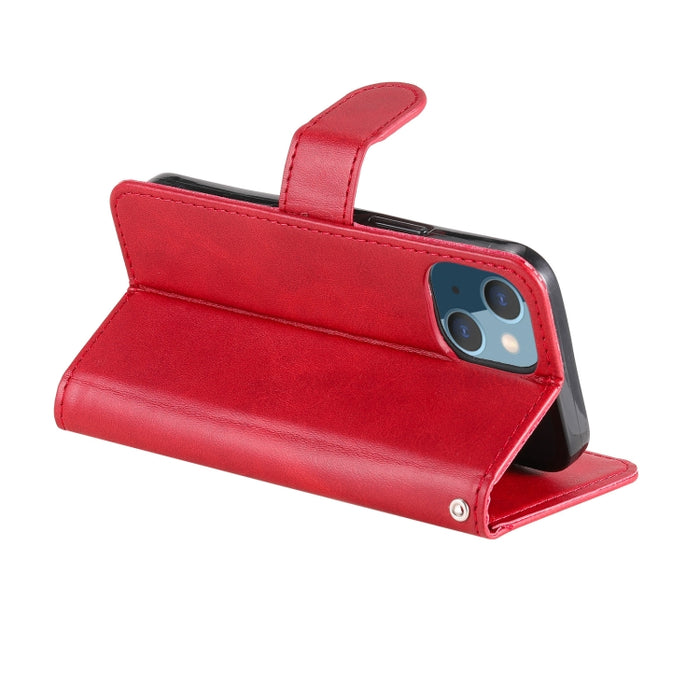 Funda de cuero con tapa horizontal y cremallera con textura de becerro a la moda con soporte y ranuras para tarjetas y función de billetera