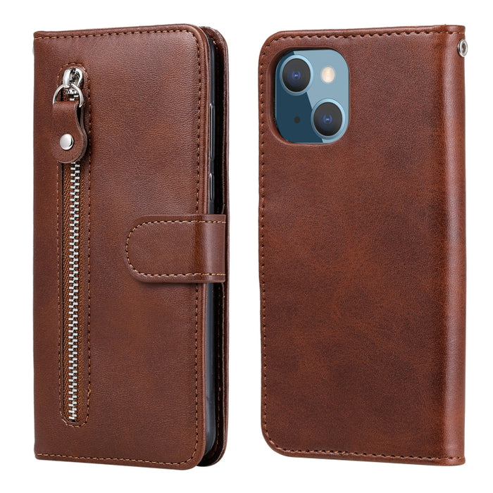 Funda de cuero con tapa horizontal y cremallera con textura de becerro a la moda con soporte y ranuras para tarjetas y función de billetera