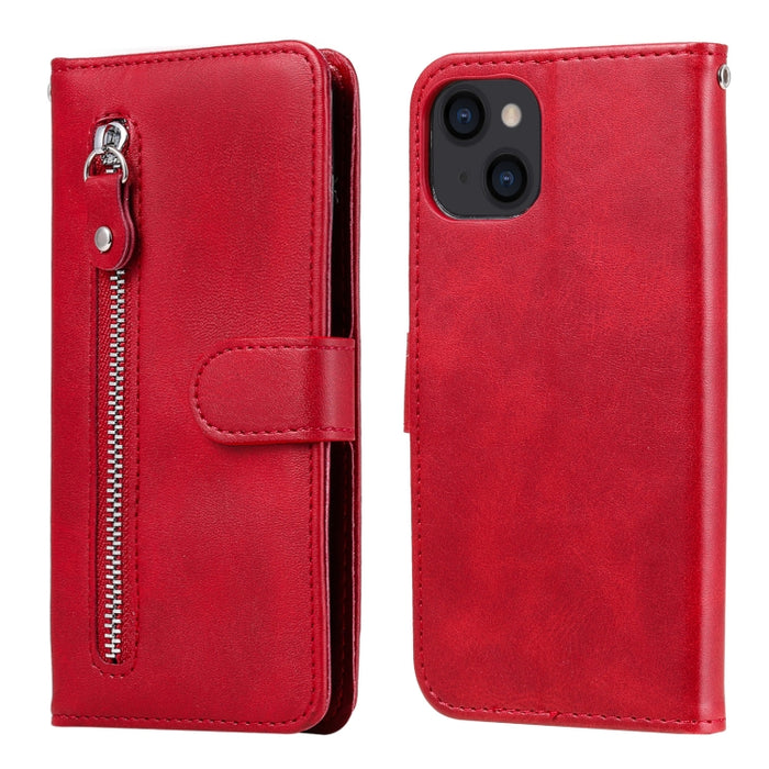 Funda de cuero con tapa horizontal y cremallera con textura de becerro a la moda con soporte y ranuras para tarjetas y función de billetera