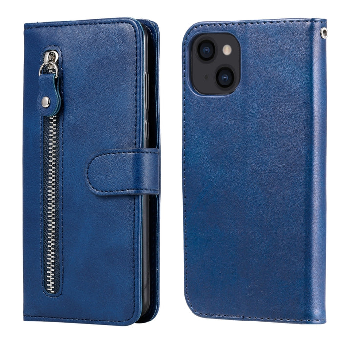 Funda de cuero con tapa horizontal y cremallera con textura de becerro a la moda con soporte y ranuras para tarjetas y función de billetera