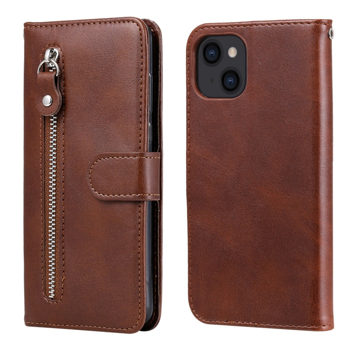 Funda de cuero con tapa horizontal y cremallera con textura de becerro a la moda con soporte y ranuras para tarjetas y función de billetera