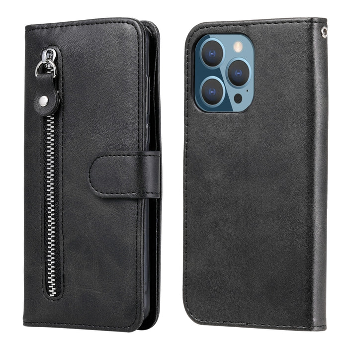 Funda de cuero con tapa horizontal y cremallera con textura de becerro a la moda con soporte y ranuras para tarjetas y función de billetera