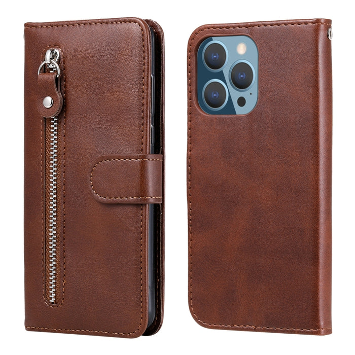 Funda de cuero con tapa horizontal y cremallera con textura de becerro a la moda con soporte y ranuras para tarjetas y función de billetera