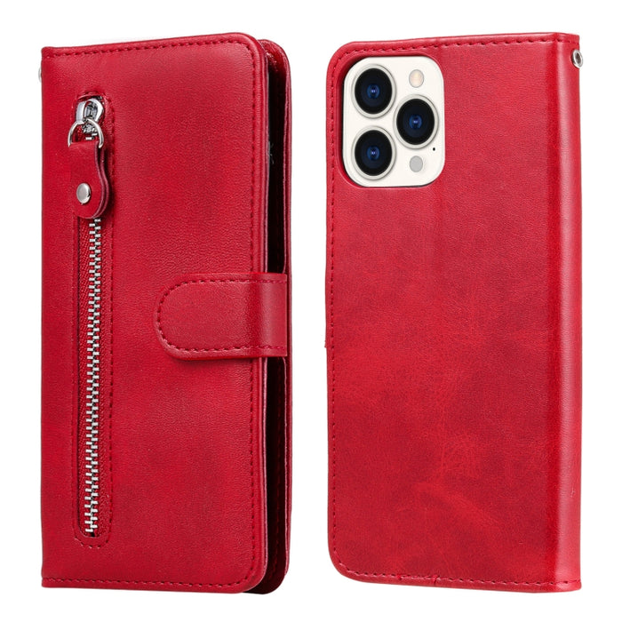 Funda de cuero con tapa horizontal y cremallera con textura de becerro a la moda con soporte y ranuras para tarjetas y función de billetera