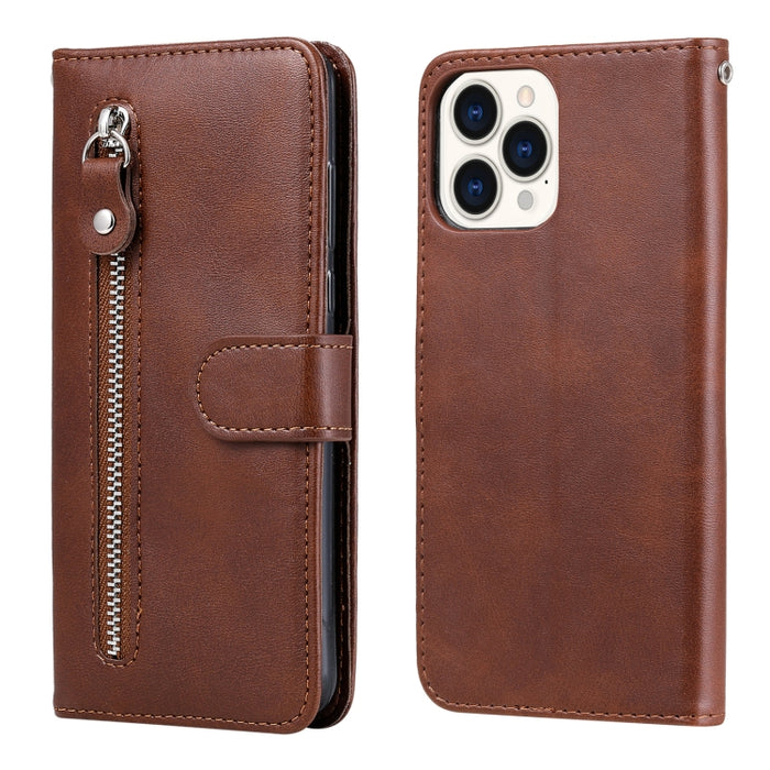 Funda de cuero con tapa horizontal y cremallera con textura de becerro a la moda con soporte y ranuras para tarjetas y función de billetera