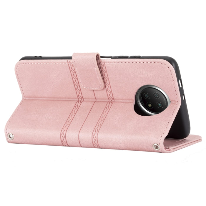 Hebilla magnética a rayas en relieve PU + TPU Funda de cuero con tapa horizontal con soporte y ranura para tarjeta y billetera y marco de fotos y honda, For Xiaomi Redmi Note 9 5G, For Xiaomi Redmi Note 9 Pro Max, For Xiaomi Redmi Note 10              ...