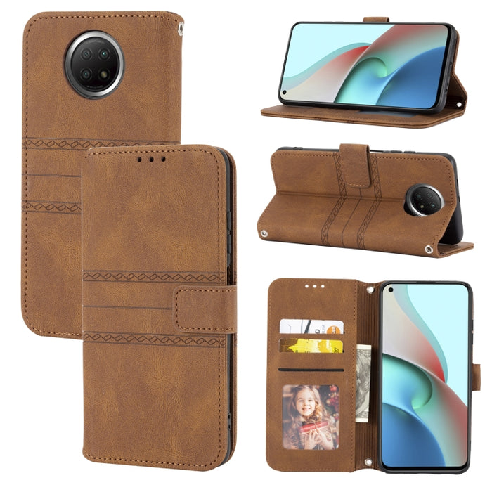 Hebilla magnética a rayas en relieve PU + TPU Funda de cuero con tapa horizontal con soporte y ranura para tarjeta y billetera y marco de fotos y honda, For Xiaomi Redmi Note 9 5G, For Xiaomi Redmi Note 9 Pro Max, For Xiaomi Redmi Note 10              ...
