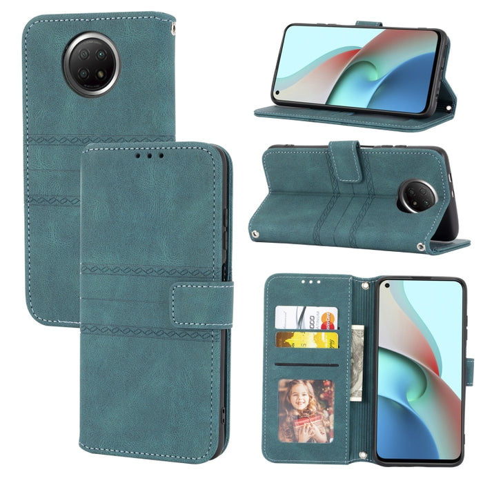 Hebilla magnética a rayas en relieve PU + TPU Funda de cuero con tapa horizontal con soporte y ranura para tarjeta y billetera y marco de fotos y honda, For Xiaomi Redmi Note 9 5G, For Xiaomi Redmi Note 9 Pro Max, For Xiaomi Redmi Note 10              ...