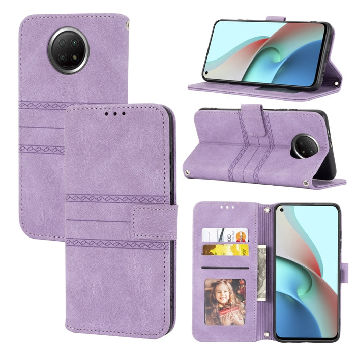 Hebilla magnética a rayas en relieve PU + TPU Funda de cuero con tapa horizontal con soporte y ranura para tarjeta y billetera y marco de fotos y honda, For Xiaomi Redmi Note 9 5G, For Xiaomi Redmi Note 9 Pro Max, For Xiaomi Redmi Note 10              ...