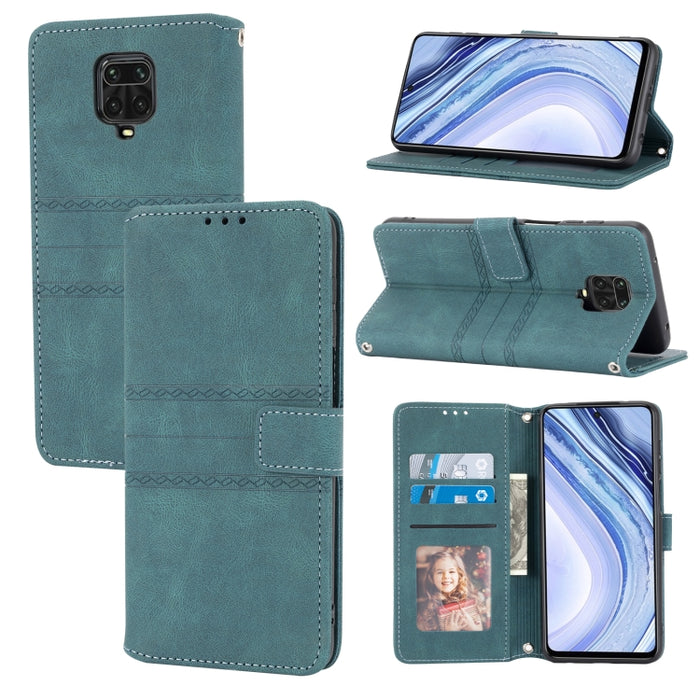 Hebilla magnética a rayas en relieve PU + TPU Funda de cuero con tapa horizontal con soporte y ranura para tarjeta y billetera y marco de fotos y honda, For Xiaomi Redmi Note 9 5G, For Xiaomi Redmi Note 9 Pro Max, For Xiaomi Redmi Note 10              ...