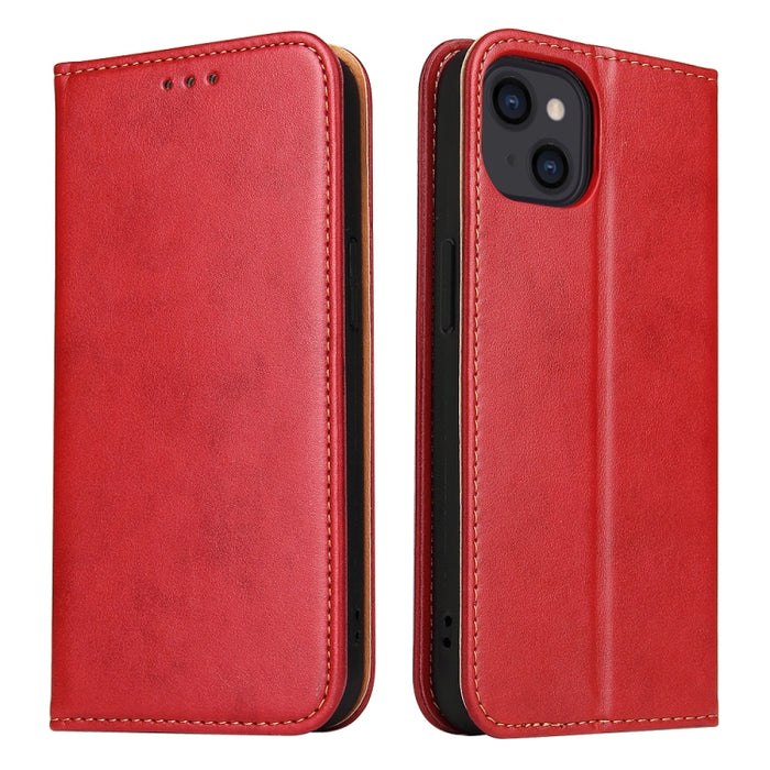 Fierre Shann Funda de cuero con tapa horizontal con textura de cuero PU con soporte y ranuras para tarjetas y billetera