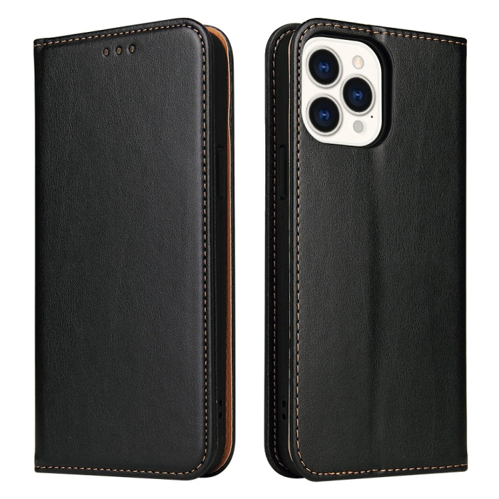 Fierre Shann Funda de cuero con tapa horizontal con textura de cuero PU con soporte y ranuras para tarjetas y billetera