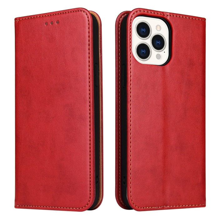 Fierre Shann Funda de cuero con tapa horizontal con textura de cuero PU con soporte y ranuras para tarjetas y billetera