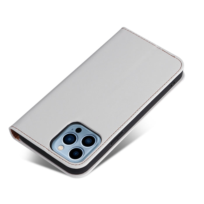 Fierre Shann Funda de cuero con tapa horizontal con textura de cuero PU con soporte y ranuras para tarjetas y billetera