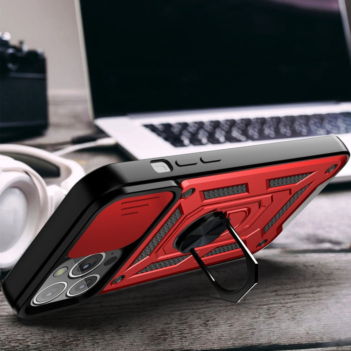 Diseño de cubierta de cámara deslizante Funda protectora de TPU + PC
