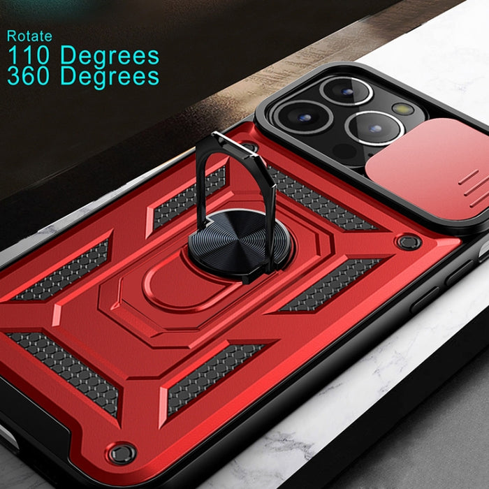 Diseño de cubierta de cámara deslizante Funda protectora de TPU + PC
