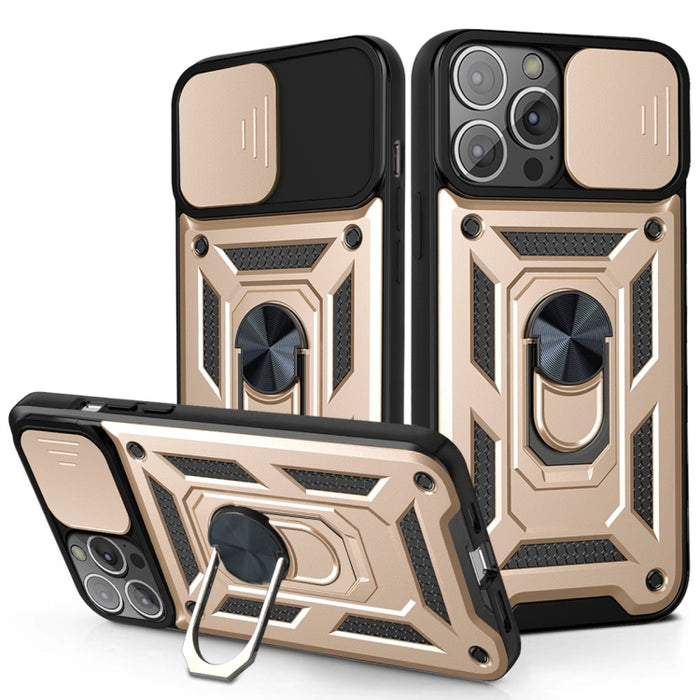 Diseño de cubierta de cámara deslizante Funda protectora de TPU + PC