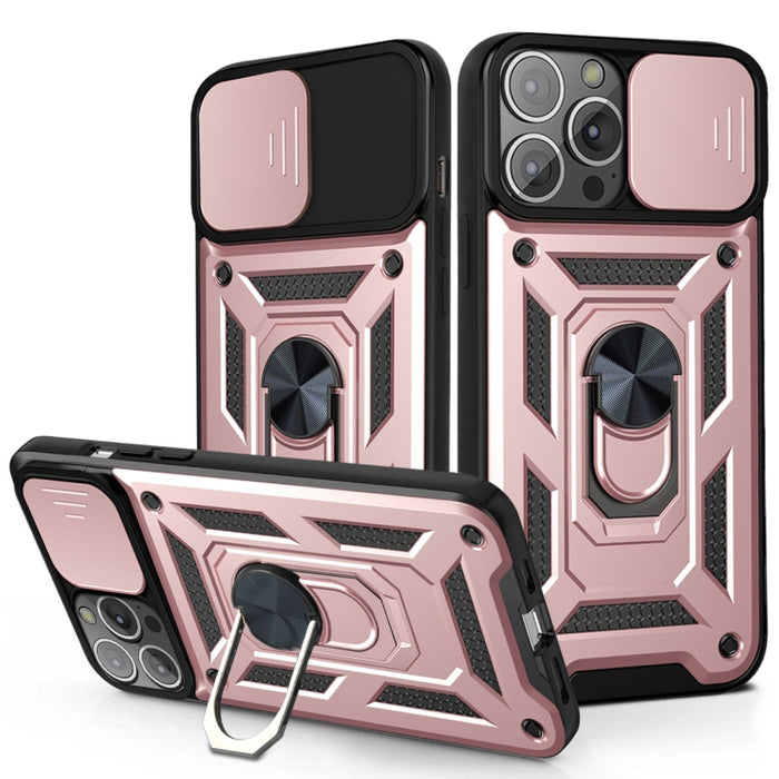 Diseño de cubierta de cámara deslizante Funda protectora de TPU + PC