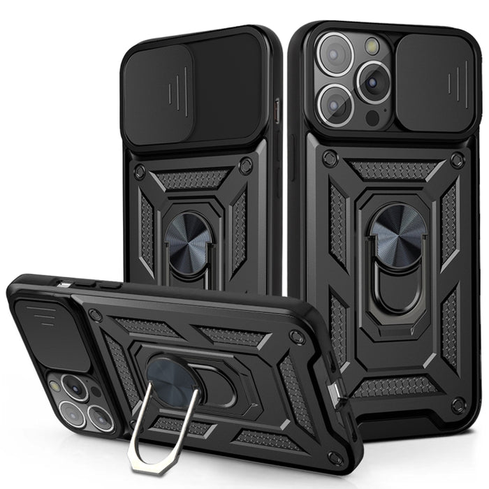 Diseño de cubierta de cámara deslizante Funda protectora de TPU + PC